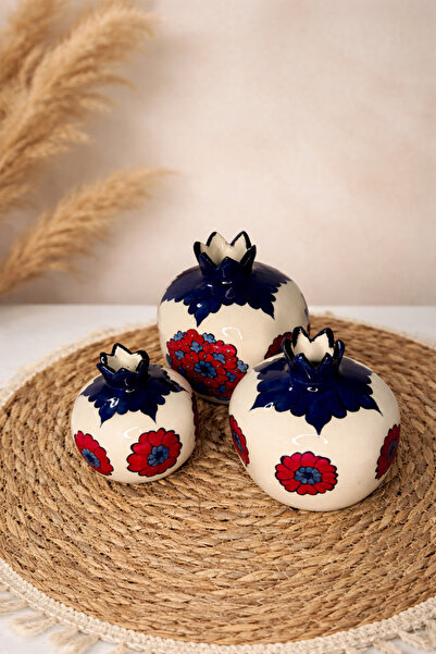 shop El Yapımı Seramik Dekoratif Nar Takımı (3lü Set)