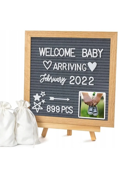 Other FELT CORK BOARD Gray + 460 LETTERS + STAND