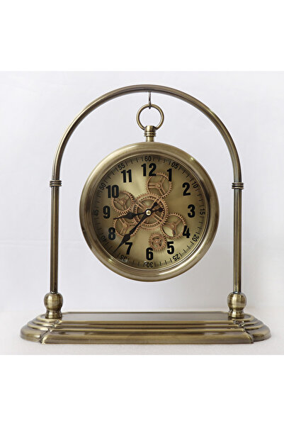 YASAR CONCEPT Castello Metal Wheel Table Clock 32X35 cm