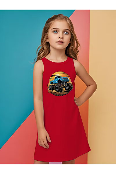Cevval Girls' Dress Draped Printed