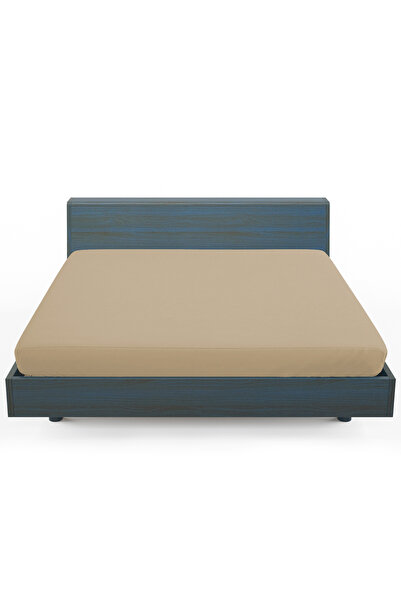 Casasro Cearceaf de pat cu elastic CASASRO, Bumbac jersey, 180x200x30 cm, Bej