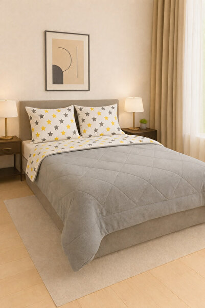 sternen glanz Velmira Бавовняний двосторонній комплект ковдри та наволочки We...