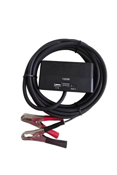 Geseus Aküden bağlantılı Uzatma Kablosu Çakmaklık Çoklayıcı LCD Ekranlı USB, ...