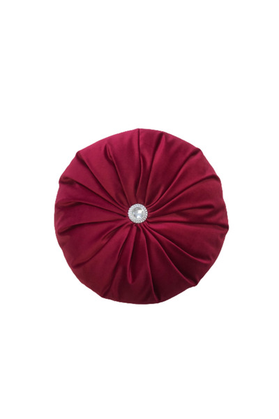 Casasro Perna Decorativa, Rotunda, Elegant, Catifea Lux, Visiniu, 38cm