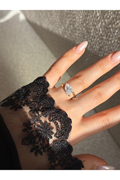 HOUSEKİ Marquise Cut Large Drop Stone Ring Adjustable