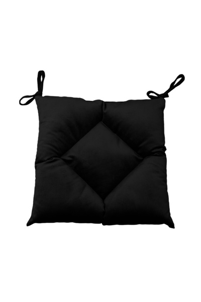 Casasro Chair Cushion, Luxury Velvet , Black, 40x40 cm