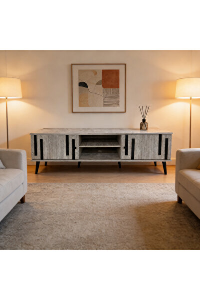 Bleco خزانة تلفزيون عصرية بتصميم بسيط لغرفة المعيشة - تصميم وحدة تحكم مع أدراج