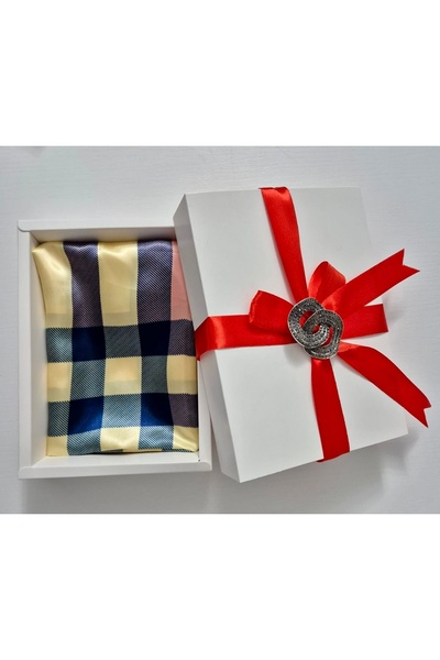 styleFlex Synthetic silk satin scarf set, in gift box + elegant brooch