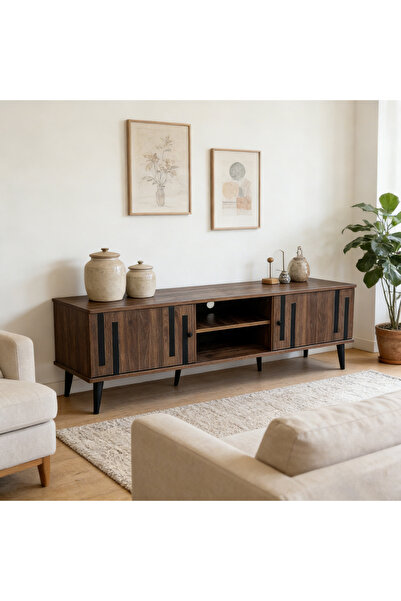 Bleco Modern Minimalist TV Cabinet for Living Room - Console Design with Drawers