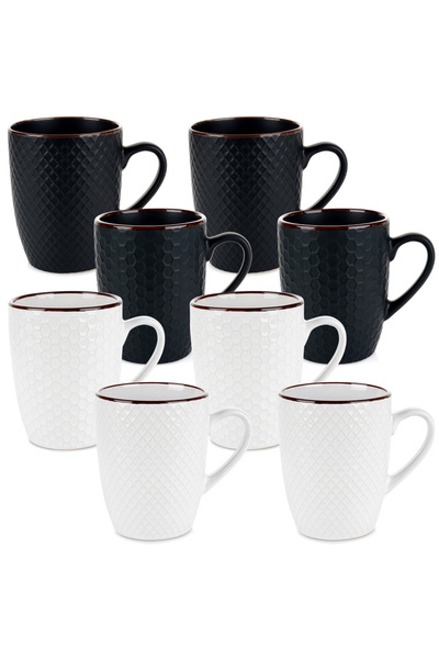 Other Ceramic mugs white black 400 ml 8 pcs.
