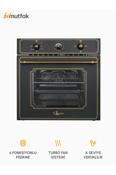GL GENERAL Rustic 60cm 6 Fonksiyonlu Ankastre Fırın