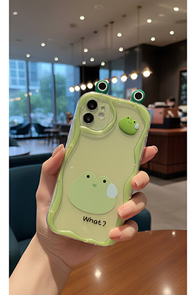 TechTrove 3D Eyed Cute Green Frog Design Wavy Phone Case Compatible with iPho...