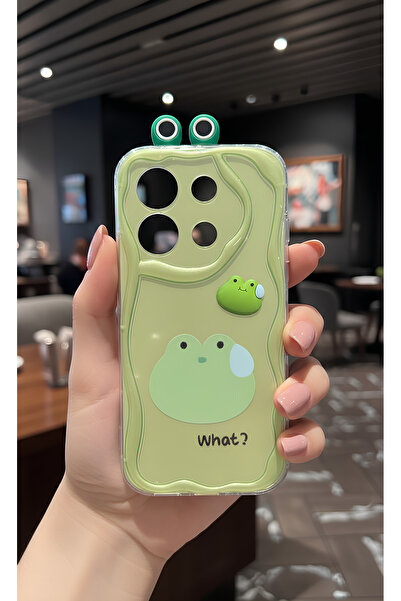 TechTrove 3D Eyed Cute Green Frog Design Wavy Phone Case Compatible with Redm...