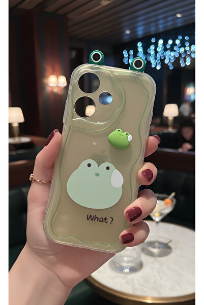 TechTrove حافظة هاتف مموجة بتصميم ضفدع أخضر لطيف ثلاثي الأبعاد متوافقة مع هات...