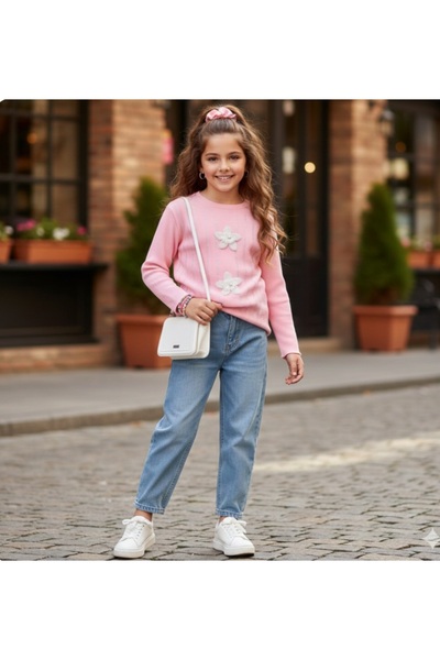 BEGONYA BEBECE KIDS بلوزة بناتية مطرزة بالحجارة 5/12 سنة موسمية للمناسبات