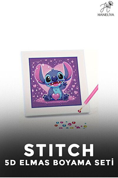 Haneliya Stitch - 5D Diamond Elmas Boyama Seti Sayılarla Boncuk Dizme Mozaik ...