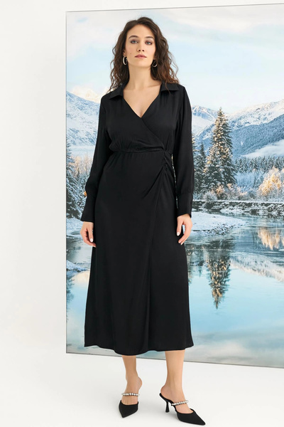 Beruflic 100% Viscose Long Sleeve Satin Dress