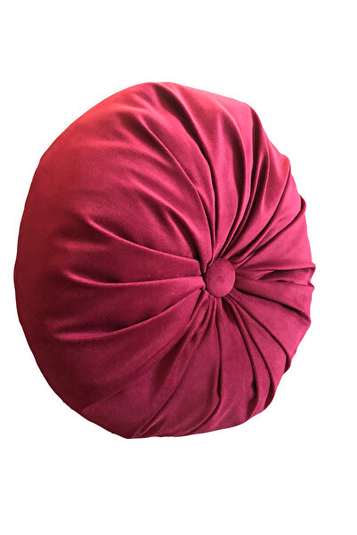 Casasro Perna Decorativa, Rotunda, Catifea Lux, Visiniu, 38cm