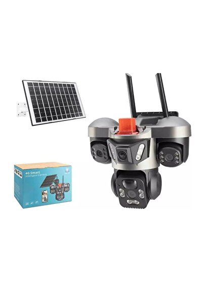 Kualite 9MP 3 Kameralı UltraHD 4G Solar Güneş Enerjili v380 Akıllı Güvenlik K...
