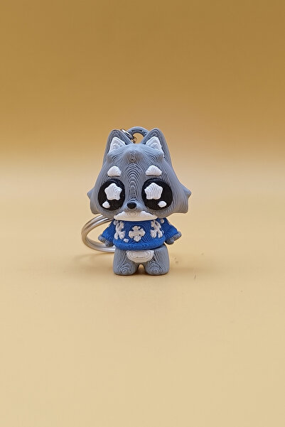 Rodopiva سلسلة مفاتيح على شكل عين النمر - حلية متحركة لتزيين الحقائب