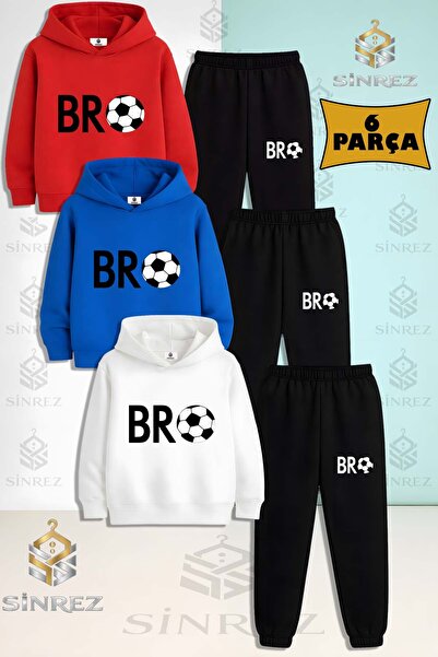 SİNREZ Set de trening cu glugă pentru copii, unisex, cu imprimeu BRO TOP SUMM...