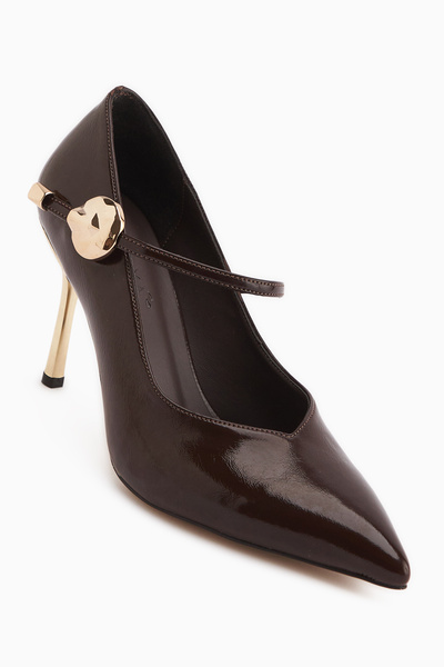 Limoya Gisele Brown Belted Women's Heeled Shoes