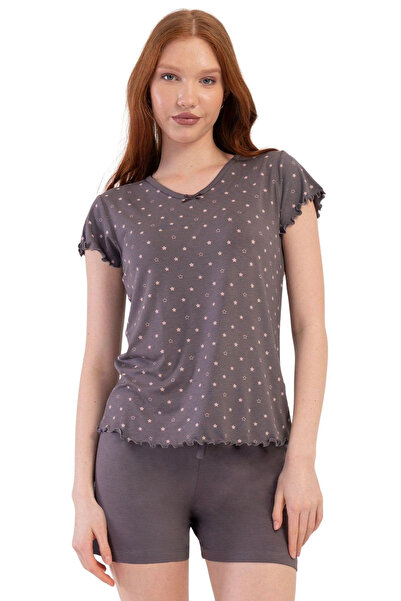 Beruflic Lycra Viscose Oversized V-Neck Short Sleeve Skirt Oval Skirt