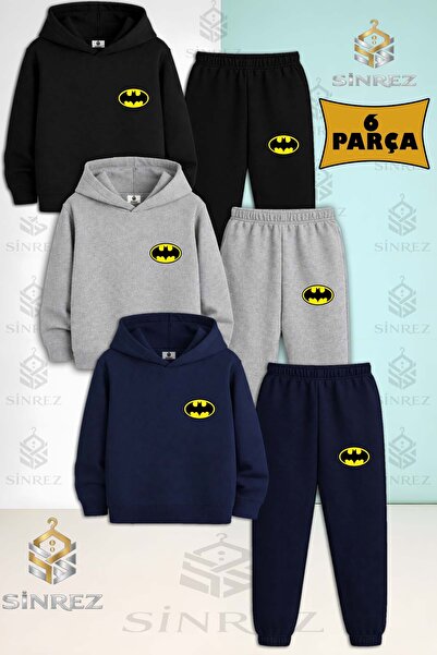 SİNREZ Set de trening cu glugă pentru copii, 3 piese, unisex, cu logo-ul BTMA...