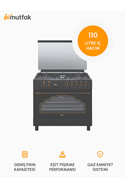 GL GENERAL Desire 90cm 110 Litre İç Hacimli Rustic Kuzine Fırın