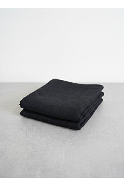 YILDIZ SCARFS Premium Jacquard Shawl with Crescent Pattern - Black