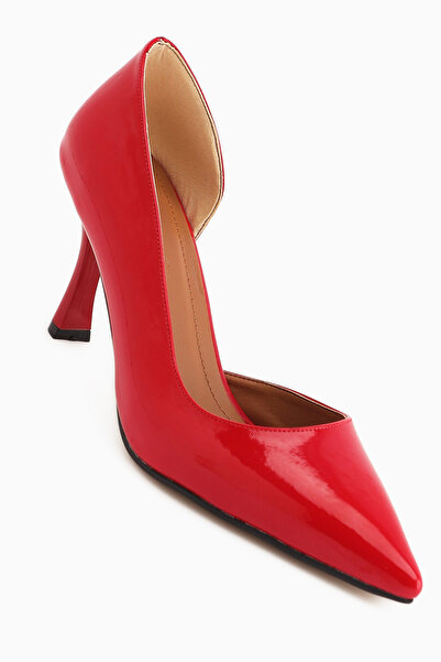 Limoya Flory Red Patent Leather Women's Heeled Shoes Stiletto