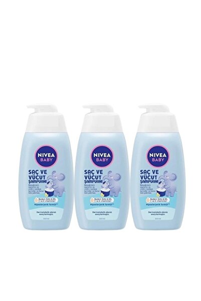 NIVEA Baby Şampuan Saç Ve Vücut 500 ml 3 Adet