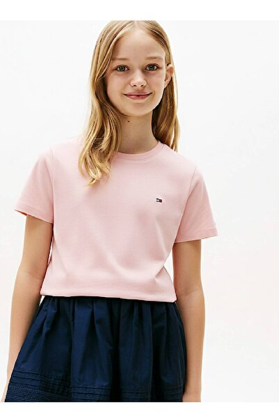 Tommy Hilfiger Girl's 100% Organic Cotton Soft Rose T-Shirt Xb0Xb01541Tjx
