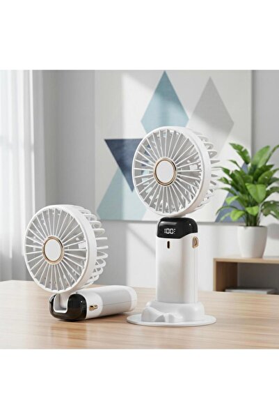 KTR TECH Taşınabilir Dijital Göstergeli Serinletici Fan 5 Hız Ayarı,Şarjlı Fa...