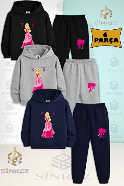 SİNREZ Set de trening cu glugă imprimat pentru copii, 3 piese, unisex, PRINCE...