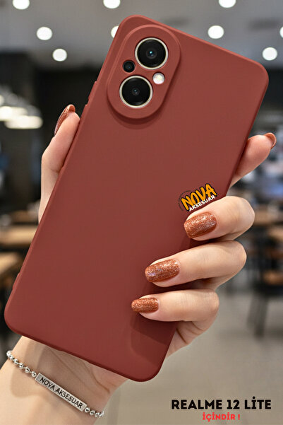 cepmoda Realme "12 Li̇te" Flexible Slim Thin Phone Case [Bordo_Slim]