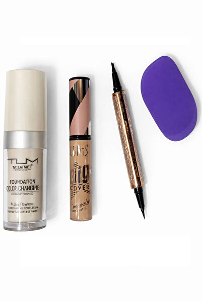 TLM Makeup Set – Colour Changing Foundation + HD Cover Concealer + 2 in 1 Eye...