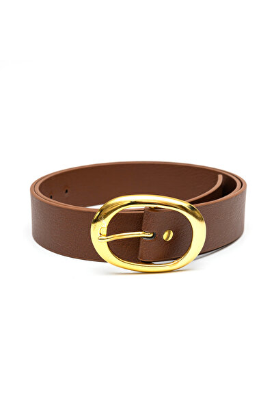 marisha Women's Gold Oval Buckle Belt Casual Skirt Pants Dress Belt