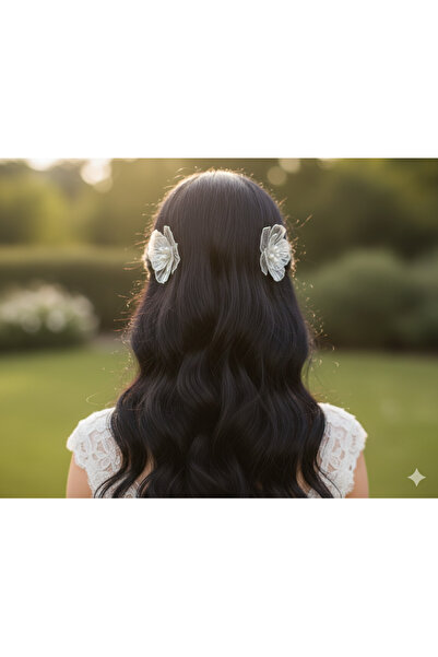 A Design Art Kristal çiçek gelin tacı yan toka (ikili)