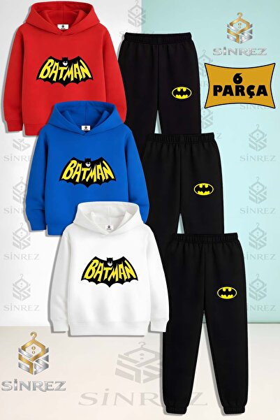 SİNREZ Set de trening cu glugă, unisex, pentru copii, cu imprimeu BTMAN WRITT...