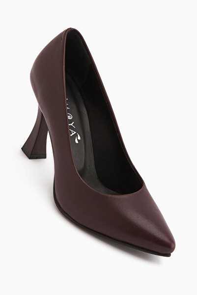 Limoya حذاء هيلين نسائي بكعب عالٍ من الجلد الطبيعي باللون الأحمر الداكن