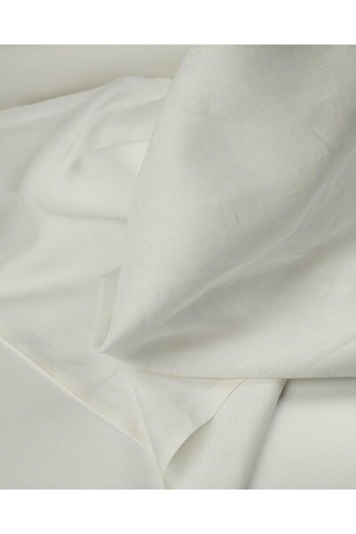Kumaş Parça White Colored Linen Fabric Width: 140 cm