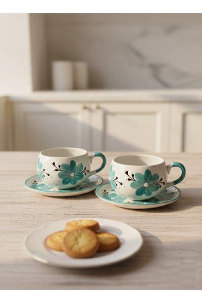 RGS HOMELİFE 2'li El Yapımı Seramik Kupa Seti, Kahve, Espresso ve Çay Kupa Se...