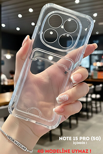 cepmoda Redmi "Note 15 Pro (5g)" Silicone Phone Case with Transparent Card Ho...