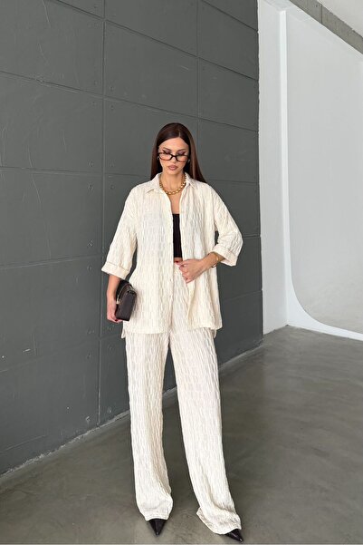 LAMİFUSTORE Patterned Shirt and Trouser Set (Comfortable Fit)