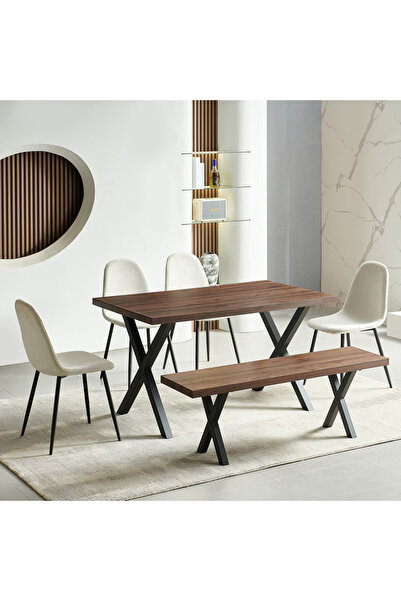 Home Box Wales 6-Seater Dining Set with Bench