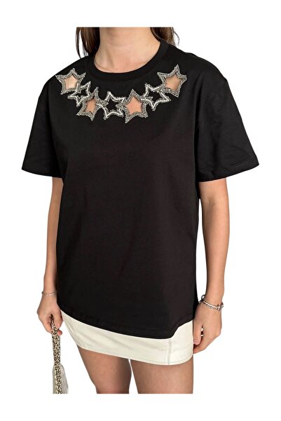 PHUTİ COLLECTION Embroidered Star Detail T-Shirt