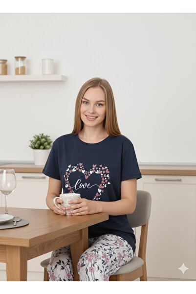 Sude Kısa Kollu Pijama Takımı Yumuşak Dokulu Polo Yaka