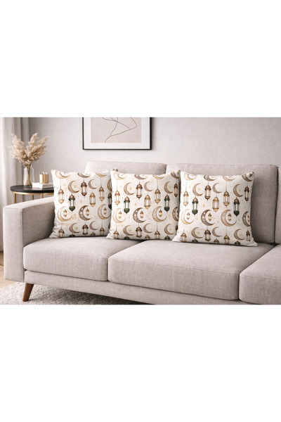 ÖZDAĞ HOME CONCEPT غطاء وسادة مزدوج الجوانب بتصميم رمضان، مقاس 43x43 سم، قماش...