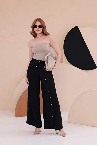 bb butik basic Coconat Buttoned Draped Trousers Hkn34